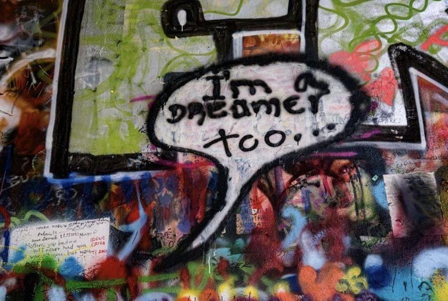 I'm a Dreamer Too, John Lennon Wall, Prague