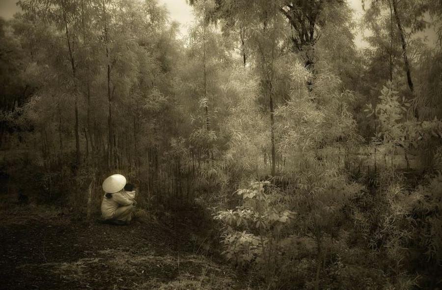 Mother and Daughter in Woods, Vietnam