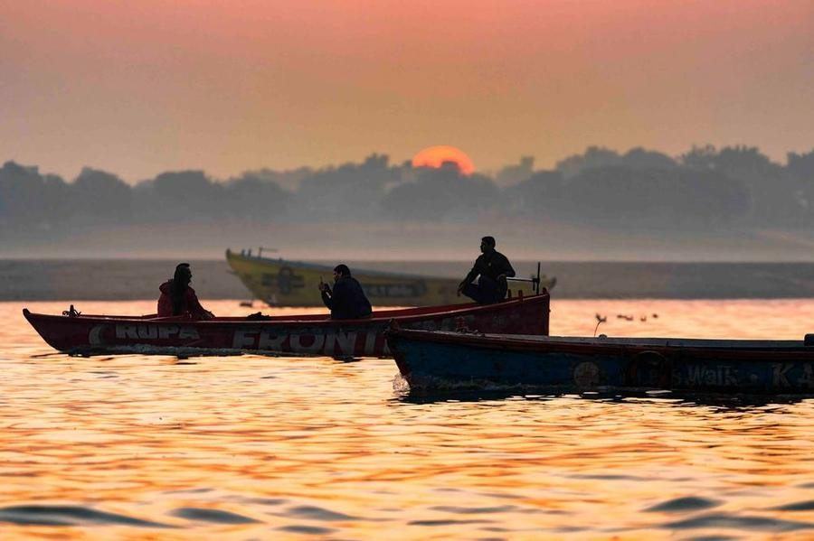 Sunrise Boats on the Ganges, India